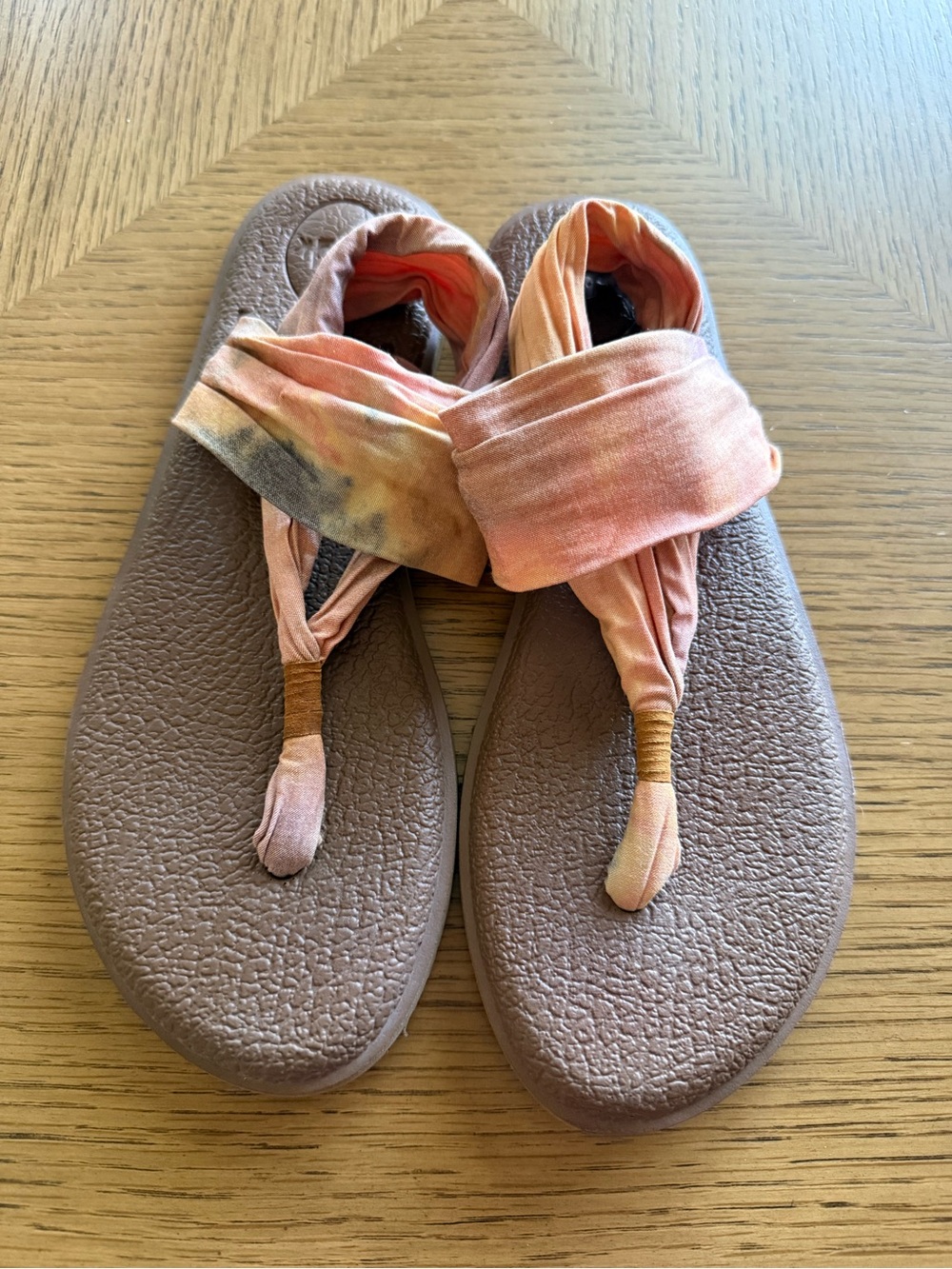 Sanuk Women's Pink Tie-Dye Yoga Sling Sandals Size 8